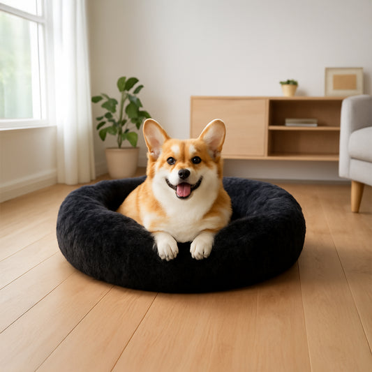 Anti-Anxiety Donut Dog Bed – Warm & Plush Comfort