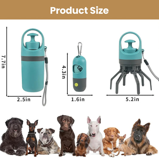 Dog Poop Scooper Set Claw Waste Picker with Leash Clip