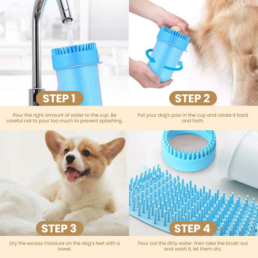 2-in-1 Silicone Dog Paw Washer & Grooming Brush