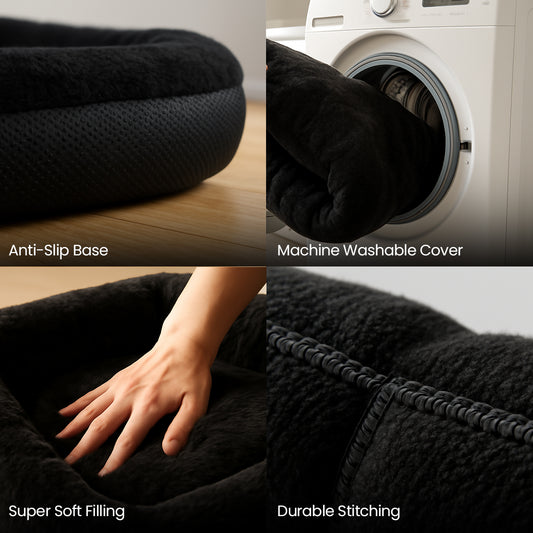 Anti-Anxiety Donut Dog Bed – Warm & Plush Comfort
