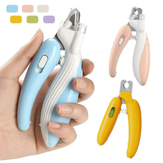 Pet Nail Clippers Dog Cat Nail Trimmer Labor-Saving Nail Clipper Convenient LED Electric Nail Grinder Dog Grooming Supplies